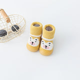 Baby Toddler Autumn And Winter Fleece-lined Children Sock Sneakers Infant Soft Bottom Floor Shoes